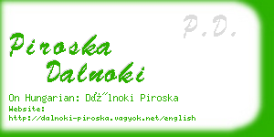 piroska dalnoki business card